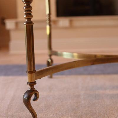 Brass & Glass Top Regency Style Coffee Cocktail Table