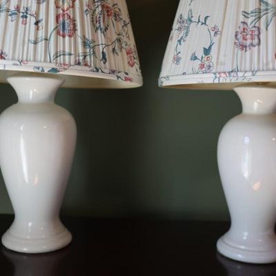 Pair of Table Lamps with Floral Shades