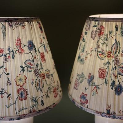 Pair of Table Lamps with Floral Shades