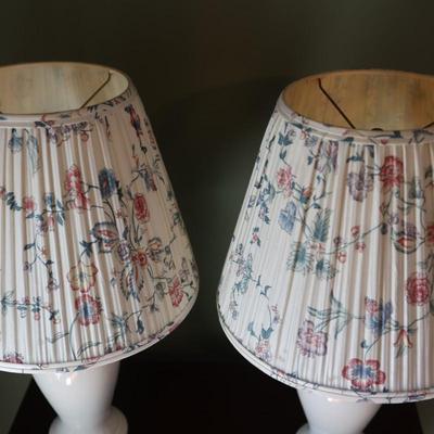 Pair of Table Lamps with Floral Shades