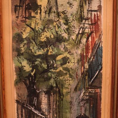 Framed Original Watercolor "Pirates Alley"