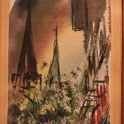 Framed Original Watercolor "Pirates Alley"