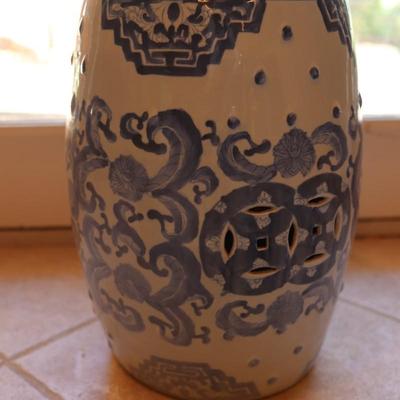Vintage Blue & White Garden Seat/Table