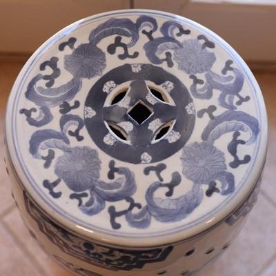 Vintage Blue & White Garden Seat/Table