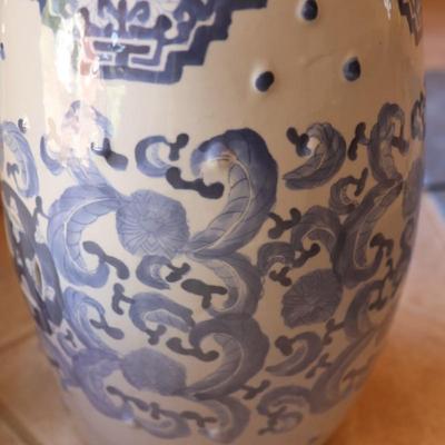 Vintage Blue & White Garden Seat/Table