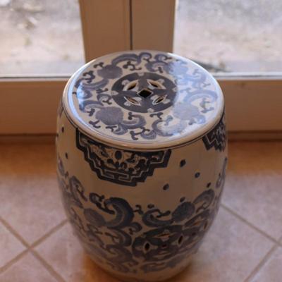 Vintage Blue & White Garden Seat/Table