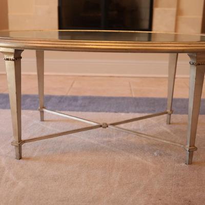 Hickory Oval Glass Coffee Table