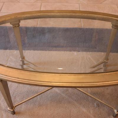 Hickory Oval Glass Coffee Table