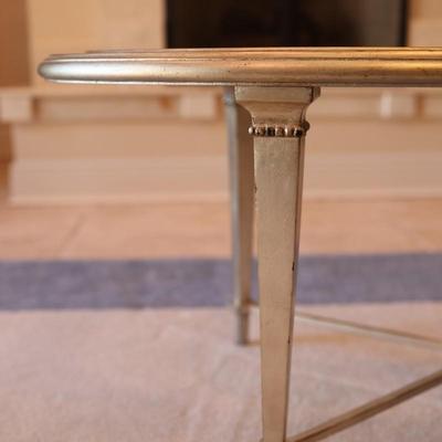Hickory Oval Glass Coffee Table