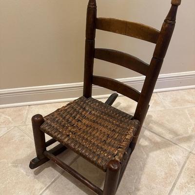Vintage Child's Woven Rocking Chair (See Details)