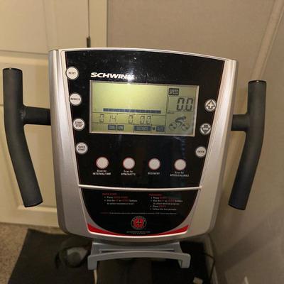 SCHWINN ERGONOMIC STATIONARY EXERCISE BIKE PLUS HAND WEIGHTS AND BALL
