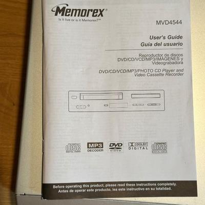MEMOREX COMBO DVD/VHS PLAYER PLUS SMALL MEDIA STAND