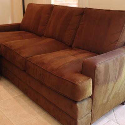 Hickory Chair Brown Polyester Sofa with Ottoman