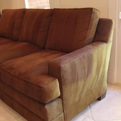 Hickory Chair Brown Polyester Sofa with Ottoman