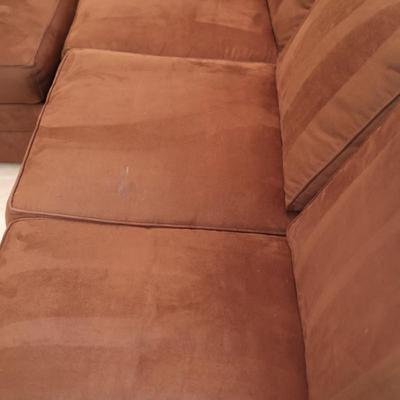 Hickory Chair Brown Polyester Sofa with Ottoman
