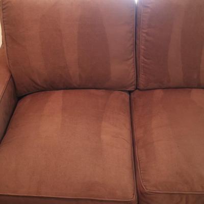 Hickory Chair Brown Polyester Sofa with Ottoman