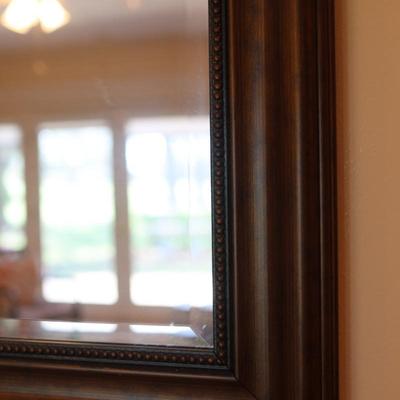 Large Brown Beveled Decor Mirror