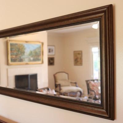 Large Brown Beveled Decor Mirror