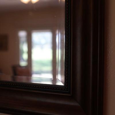 Large Brown Beveled Decor Mirror