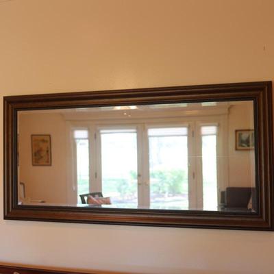 Large Brown Beveled Decor Mirror