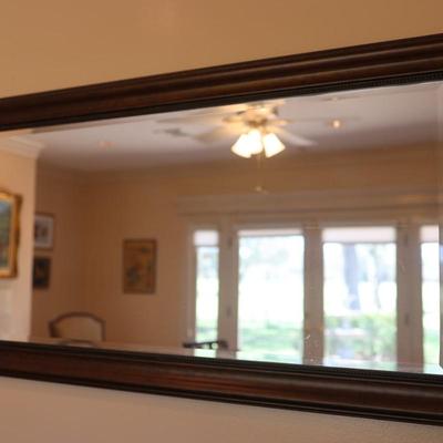Large Brown Beveled Decor Mirror