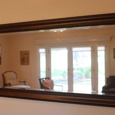Large Brown Beveled Decor Mirror