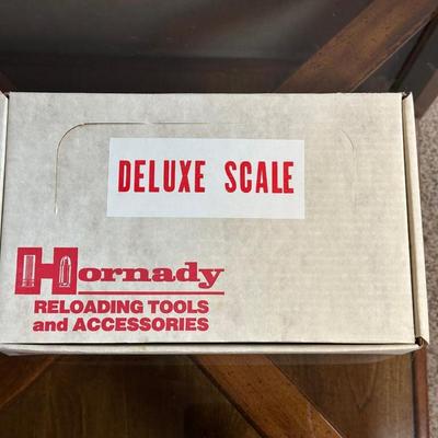 HORNADY MODEL M DELUXE SCALE FOR RELOADING, BORE CLEANING BRUSHES AND GUN CLEANING PATCHES