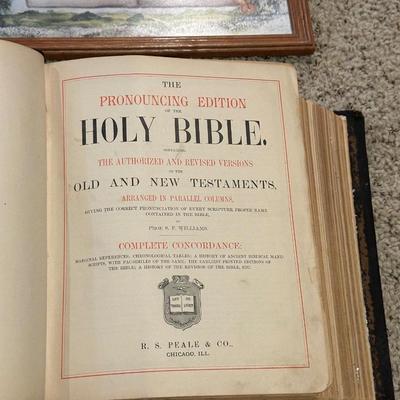 ANTIQUE BIBLES, TRAIN RAIL SPIKE CROSSES AND THE 10 COMMANDMENTS