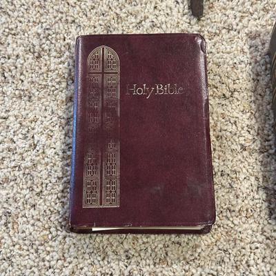 ANTIQUE BIBLES, TRAIN RAIL SPIKE CROSSES AND THE 10 COMMANDMENTS