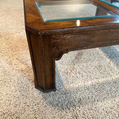 SQUARE 4 PANE WOOD FRAMED COFFEE TABLE