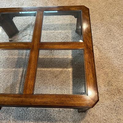 SQUARE 4 PANE WOOD FRAMED COFFEE TABLE
