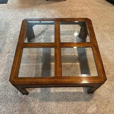 SQUARE 4 PANE WOOD FRAMED COFFEE TABLE