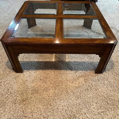SQUARE 4 PANE WOOD FRAMED COFFEE TABLE