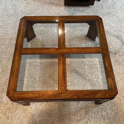 SQUARE 4 PANE WOOD FRAMED COFFEE TABLE