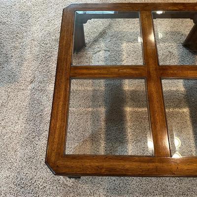 SQUARE 4 PANE WOOD FRAMED COFFEE TABLE