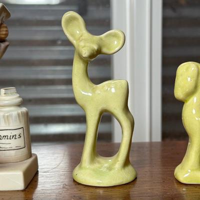 GOEBEL HUMMEL "LITTLE PHARMACIST" AND WALKER POTTERY FIGURINES