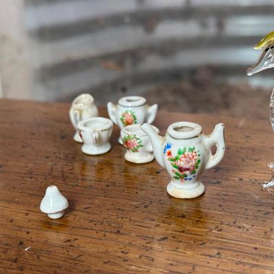 DISNEY PRODUCTIONS TEACUP AND SAUCER, OCCUPIED JAPAN MINIATURE TEA SET PLUS MORE