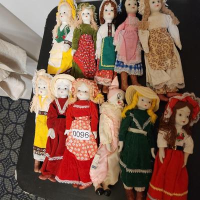 Lot of 11 Dolls from Around the World