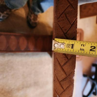 Vintage Hand Carved Chair Elephants Jungle