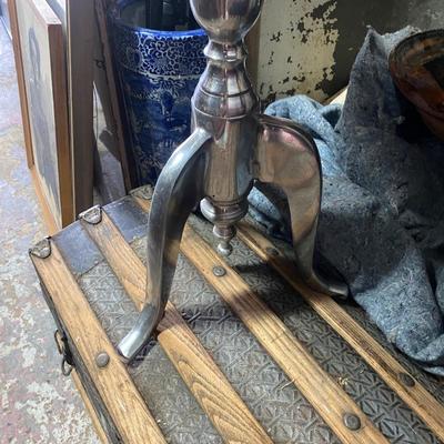 Silver Aluminum Traditional Accent Table