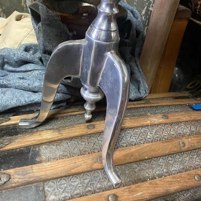 Silver Aluminum Traditional Accent Table