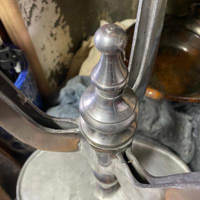 Silver Aluminum Traditional Accent Table