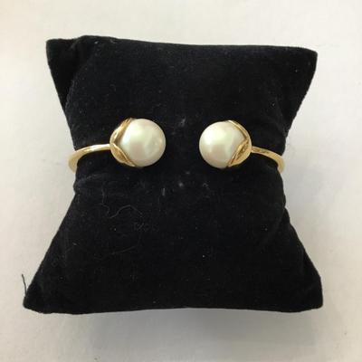 Kate Spade Pearl cuff open hinged bangle bracelet