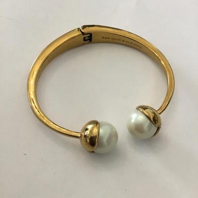 Kate Spade Pearl cuff open hinged bangle bracelet