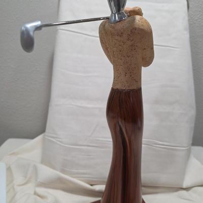 Golfer Byron Nelson autographed book, plus golfer figurine