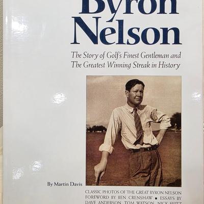 Golfer Byron Nelson autographed book, plus golfer figurine