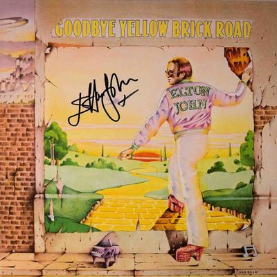 Elton John signed Goodbye Yellow Brick Road album