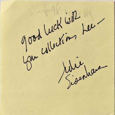 Julie Eisenhower signed post it note