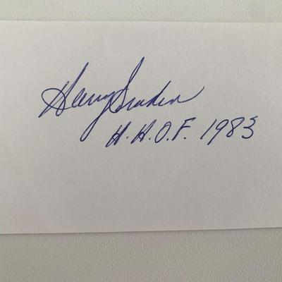 Hockey HOF'er Harry Sinden original signature