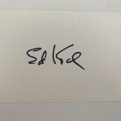 NYC Mayor Ed Koch original signature